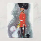 retro cadeau geven kind kerst briefkaart (Voorkant)