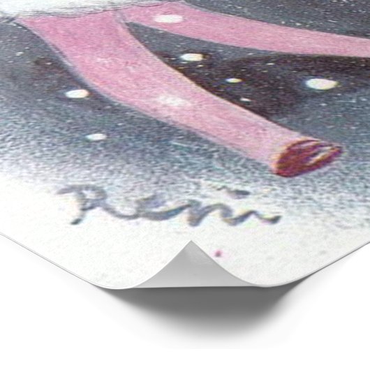  retro cadeau voor meisje kerstmis poster (Hoek)