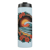 Retro cadeau voor vakantie met bloemendek aan het