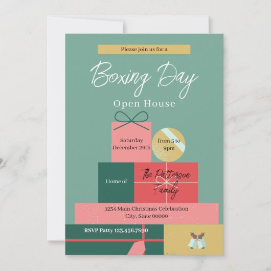 Retro Cadeauboxen Unieke Boxing Day Holiday Kaart (Voorkant)