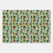 Retro cadeaus diverse kleuren inpakpapier vel (Voorkant 2)