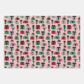 Retro cadeaus diverse kleuren inpakpapier vel (Voorkant)