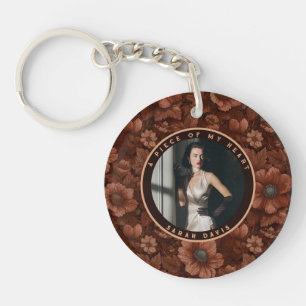 Retro cadeaus voor mama Anemones bloem Sleutelhanger