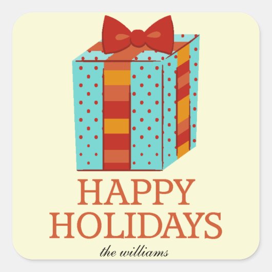 Retro Cadebox Kerst sticker (Voorkant)