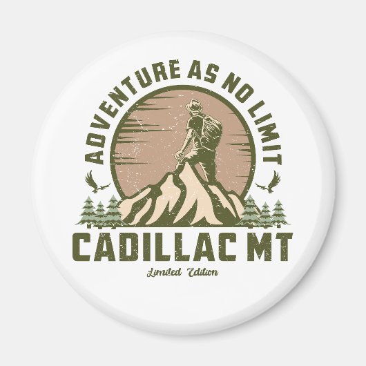 Retro Cadillac Mountain Hike Sunset Magneet (Voorkant)