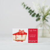 Retro café koffiewinkel schattige aardbeienkaas visitekaartje (Staand voorkant)