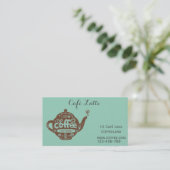 Retro cafe koffiewinkel stijlvol visitekaartje (Staand voorkant)