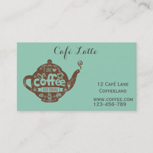 Retro cafe koffiewinkel stijlvol visitekaartje