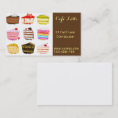 Retro cafe koffiewinkel taartplakjes visitekaartje (Voorkant / Achterkant)