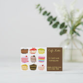 Retro cafe koffiewinkel taartplakjes visitekaartje (Staand voorkant)