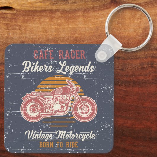 Retro Cafe Racer Sleutelhanger (Achterkant)