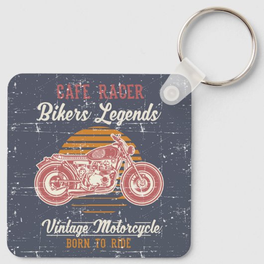 Retro Cafe Racer Sleutelhanger (Achterkant)
