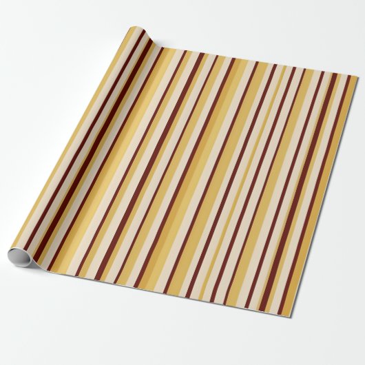 Retro Café Streep Verpakking Cadeaupapier (Uitgerold)
