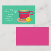 Retro café theewinkelontwerper theepot visitekaartje (Voorkant / Achterkant)