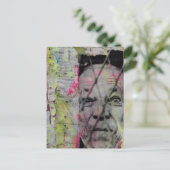 retro caged man junk journal Mixed Media Collage Briefkaart (Staand voorkant)