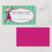 retro cake bakmeisje met bakkerijdessert visitekaartje (Voorkant / Achterkant)