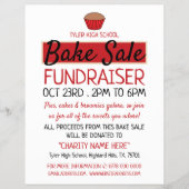 Retro Cake Design, Charity Bake Sale Event Advert Flyer (Voorkant)