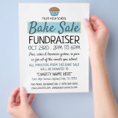 Retro Cake Design, Charity Bake Sale Event Advert Flyer (Hand)