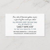 Retro Cake Design, Charity Bake Sale Event Advert Visitekaartje (Achterkant)