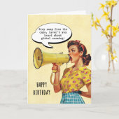 Retro cake en de opwarming van de aarde verjaardag kaart (Gele Bloem)