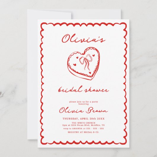 Retro Cake Hand getrokken Vrijgezellenfeest Kaart (Voorkant)