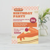 Retro Cake Kids Verjaardagsfeest Kaart (Staand voorkant)