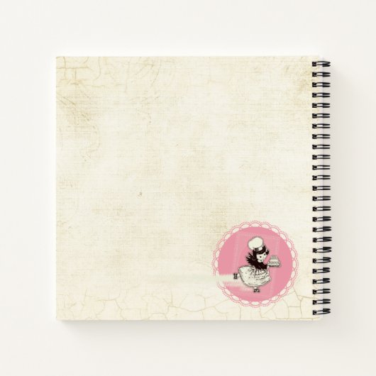 Retro cake meisje persoonlijke kookboek recept not notitieboek (Achterkant)