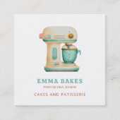  Retro Cake Mixer Bakkerij Gebak Chef Vierkante Visitekaartje (Voorkant)