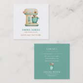  Retro Cake Mixer Bakkerij Gebak Chef Vierkante Visitekaartje (Voorkant / Achterkant)