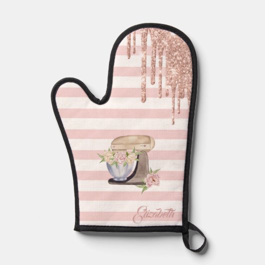 Retro Cake Mixer, Glitter druppels, Strepen Ovenwant (Voorkant)