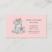 Retro Cake mixer roze bakkerij Visitekaartje (Voorkant)