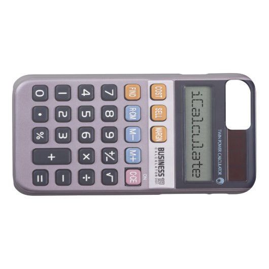  Retro Calculator iCalculate iPhone 7 Hoesje (Achterkant (Horizontaal))