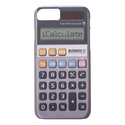  Retro Calculator iCalculate iPhone 7 Hoesje (Achterkant)