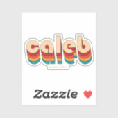 Retro Caleb Naam Sticker (Vel)