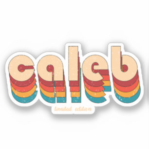 Retro Caleb Naam Sticker