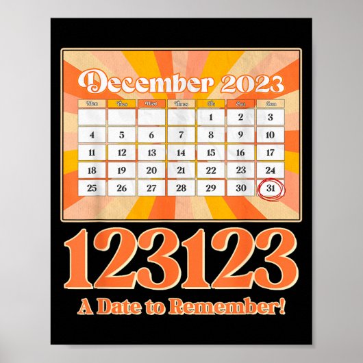 Retro Calendar_ Remember New Year's Eve 2023-24  Poster (Voorkant)