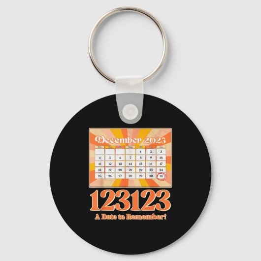 Retro Calendar_ Remember New Year's Eve 2023-24  Sleutelhanger (Voorkant)