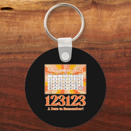 Retro Calendar_ Remember New Year's Eve 2023-24  Sleutelhanger (Voorkant)