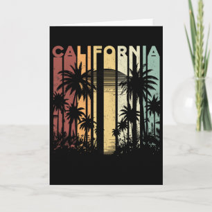 Retro Cali Zomer Vakantie Surfen Palm Bomen Cali Kaart