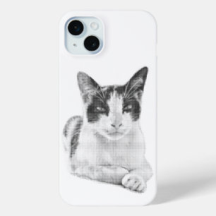 Retro Calico Halftone iPhone 15 Mini Hoesje