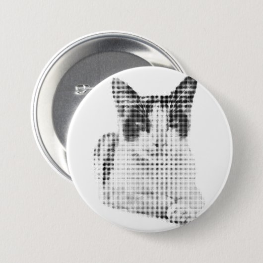 Retro Calico Halftone Ronde Button 7,6 Cm (Voorkant /achterkant)