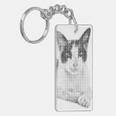 Retro Calico Halftone Sleutelhanger (Voorkant Links)