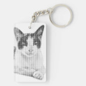 Retro Calico Halftone Sleutelhanger (achterkant)