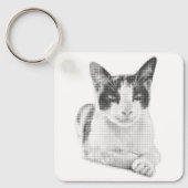 Retro Calico Halftone Sleutelhanger (Voorkant)