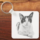 Retro Calico Halftone Sleutelhanger (Voorkant)