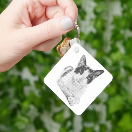 Retro Calico Halftone Sleutelhanger (Hand)