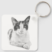Retro Calico Halftone Sleutelhanger (Achterkant)