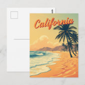  Retro California Beach Reizen Briefkaart (Voorkant / Achterkant)