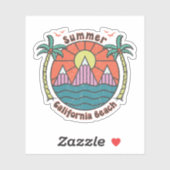 Retro California Beach Sunset Sticker (Vel)