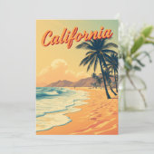  Retro California Beach Travel Kaart (Staand voorkant)